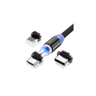โปรโมชั่น : BKWHALE สายชาร์จ หัวแม่เหล็ก Type-c USB LED ใช้งานง่าย เข้ากันได้กับ Android