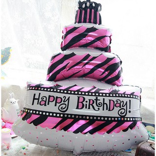 ลูกโป่งวันเกิด เค้ก 5 ชั้น Triple layer cake balloon ขนาด 71*81cm