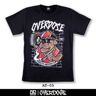 Overdose T-shirt เสื้อยืดคอกลม สีดำ รหัส AT-05(โอเวอโดส)