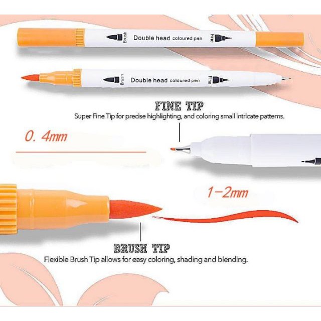 ถูกและดี-ปากกาหัวพู่กัน-ปากกาหัวบรัช-หัวเข็มตัดเส้น-รุ่น-12-24-สี