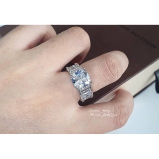 Diamond Ring แหวนเพชรทรงคลาสสิค-วินเทจ เพชรรอบเต็มวงทุกด้าน เพชรเม็ดกลางขนาด 4 กะรัต