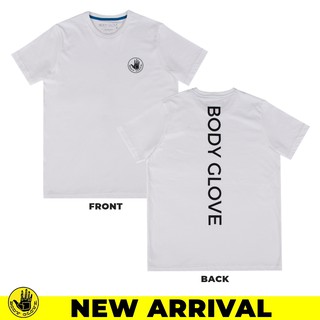 [LEEE]BODY GLOVE Unisex Graphic Tee Cotton T-Shirt เสื้อยืด สีขาว-00 คอกลม