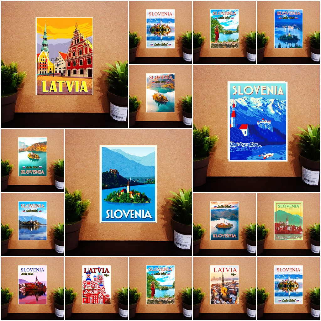 แม่เหล็กติดตู้เย็น สโลเวเนีย 2×3 นิ้ว Fridge magnet Slovenia Latvia ...