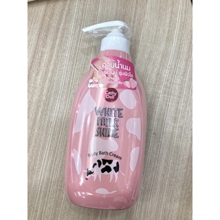 White milk shine body bath cream 450 มล ครีมอาบน้ำนม บ่มผิวนุ่ม ชุ่มผิวใส ด้วยน้ำนมและสตอว์เบอร์รี่ขาว