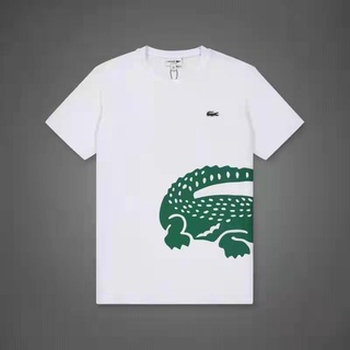 Lacoste Trademark เสื้อยืดแขนสั้น คอกลม ผ้าฝ้ายแท้ ระดับไฮเอนด์ แฟชั่นฤดูร้อน สําหรับผู้ชาย 22