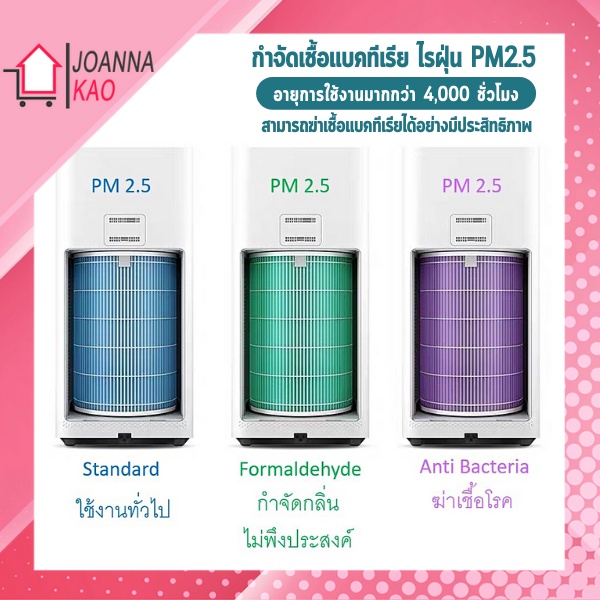 ราคาและรีวิวไส้กรองสีม่วงและสีเขียว Purifier Filter (Antibacterial Version) ต่อต้านแบคทีเรียและฝุ่น PM2.5 ไส้กรองฝุ่น