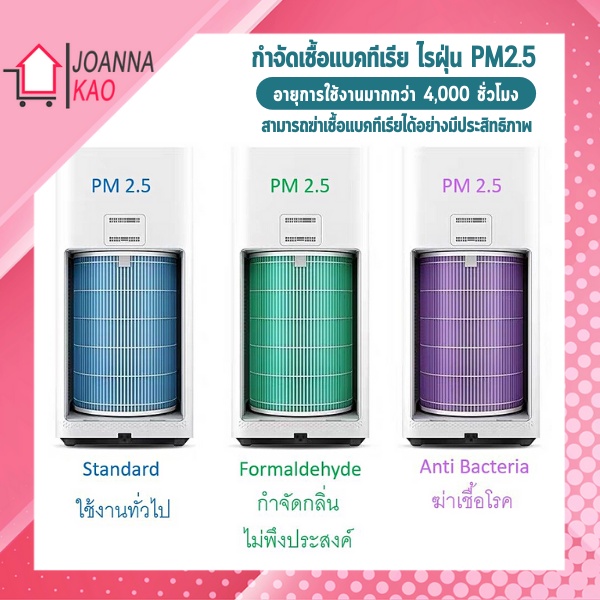 รูปภาพของไส้กรองสีม่วงและสีเขียว Purifier Filter (Antibacterial Version) ต่อต้านแบคทีเรียและฝุ่น PM2.5 ไส้กรองฝุ่นลองเช็คราคา