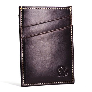 Fin 1 กระเป๋าเงินหนังแท้ กระเป๋าสตางค์ กระเป๋าใส่บัตร Genuine Leather Credit Card Walllet Elephant No. 2833