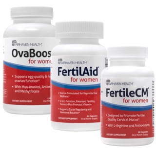 ฉลากใหม่ OvaBoost +FertilAid​ +FertileCM ชุดเพิ่มคุณภาพไข่ และ บำรุงมดลูก เพิ่มมูกไข่ตก หรือแยกซื้อ