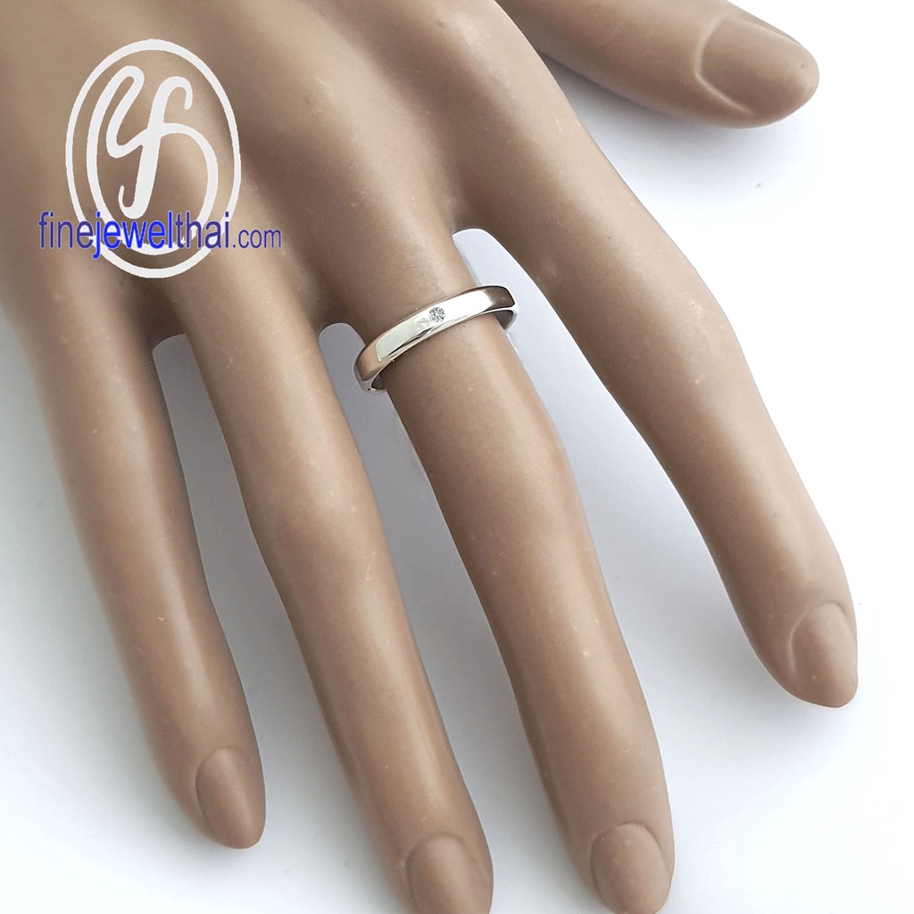 finejewelthai-แหวนคู่-แหวนเพชร-เพชรแท้-แหวนหมั้น-แหวนแต่งงาน-diamond-silver-couple-ring-rc1413-14di