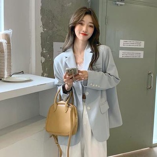 เสื้อสูทลำลอง แขนยาว แบบบาง ทรงหลวม แฟชั่น สไตล์เกาหลี