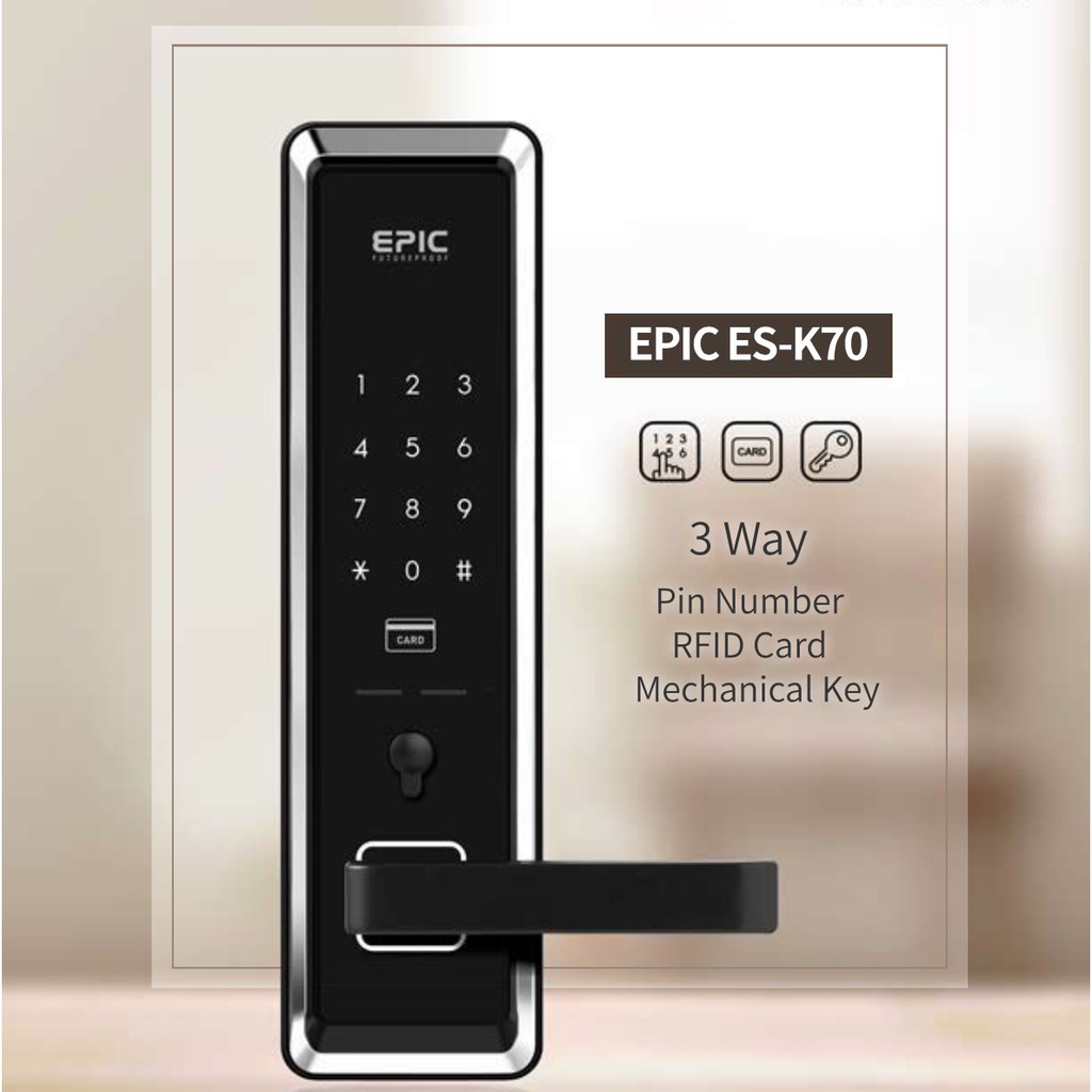 epic-door-lock-รุ่น-es-k70-กลอนดิจิตอล-พร้อมบริการติดตั้งฟรี-ในเขตกทม-เลือก-option-การใช้งานเพิ่มได้