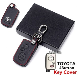 【Ready stock】เคสกุญแจรีโมทรถยนต์หนัง 4 ปุ่มสําหรับ toyota camry prius Altis Corolla