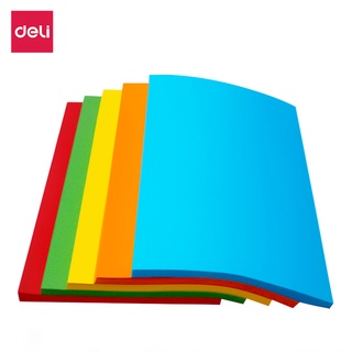 Deli กระดาษสีถ่ายเอกสาร (แพ็ค 100 แผ่น) กระดาษสี กระดาษสีโปสเตอร์ ขนาด A4 หนา 80 แกรม อุปกรณ์สำนักงาน Colored Copy Paper