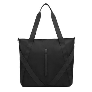 สินค้า มาใหม่! NY48 กระเป๋าสะพายข้าง กระเป๋าถือ ถุงผ้าลดโลกร้อน สีดำ สวยเท่ ผ้า Nylon กันน้ำ ผู้ชาย ผู้หญิง
