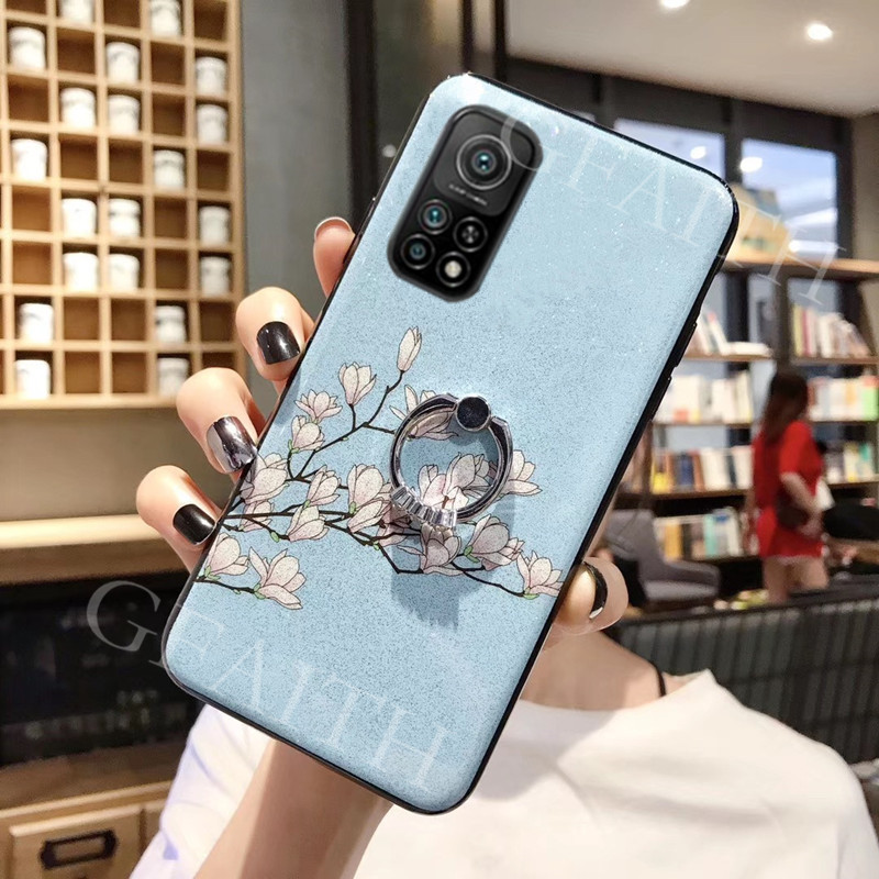 hot-เคสโทรศัพท์-for-xiaomi-mi-10t-xiaomi-10t-pro-case-bling-glitter-soft-tpu-case-with-finger-ring-holder-cover-2020-new-flowers-casing-เคส-for-xiaomi10t-mi10t-10tpro