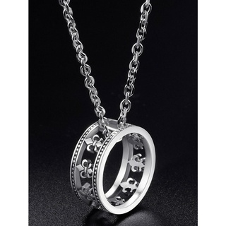 สร้อยคอแหวนชายเงินสเตอร์ลิงกลวงinsลมเย็น niche Design แขวนแหวนจี้ชายน้ำฮิปฮอปแบบdual-ใช้