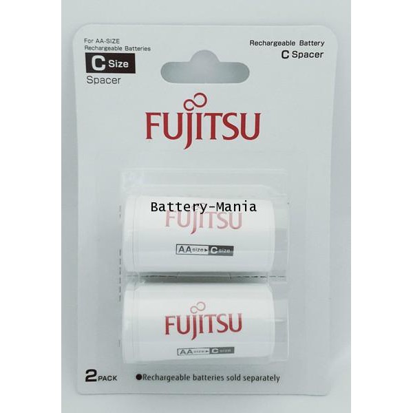 fujitsu-adaptor-c-size-อแดปเตอร์แปลงถ่าน-size-aa-เป็น-size-c-ก้อนกลาง-แพค2ก้อน-ของแท้ออกใบกำกับภาษีได้-batterymania