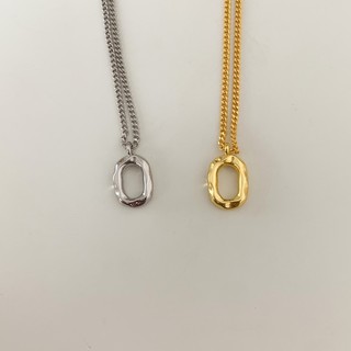 (โค้ด X8SFXJ ลด 20%) A.piece  สร้อยนิกเกิลฟรี สร้อยชุบเงิน [nickel free] matt necklace (434)