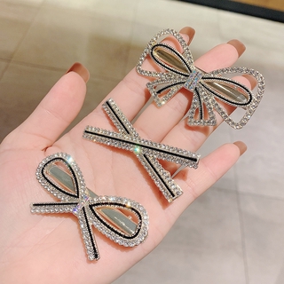 เกาหลีเงา rhinestone โบว์กิ๊บหญิงป่าเรียบด้านข้างคลิปอุปกรณ์แฟชั่นเครื่องประดับผม