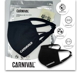 ผ้าปิดจมูก แฟชั่น กันน้ำ💧💧 CARNIVAL®️ A-105 3D Face Mask Black