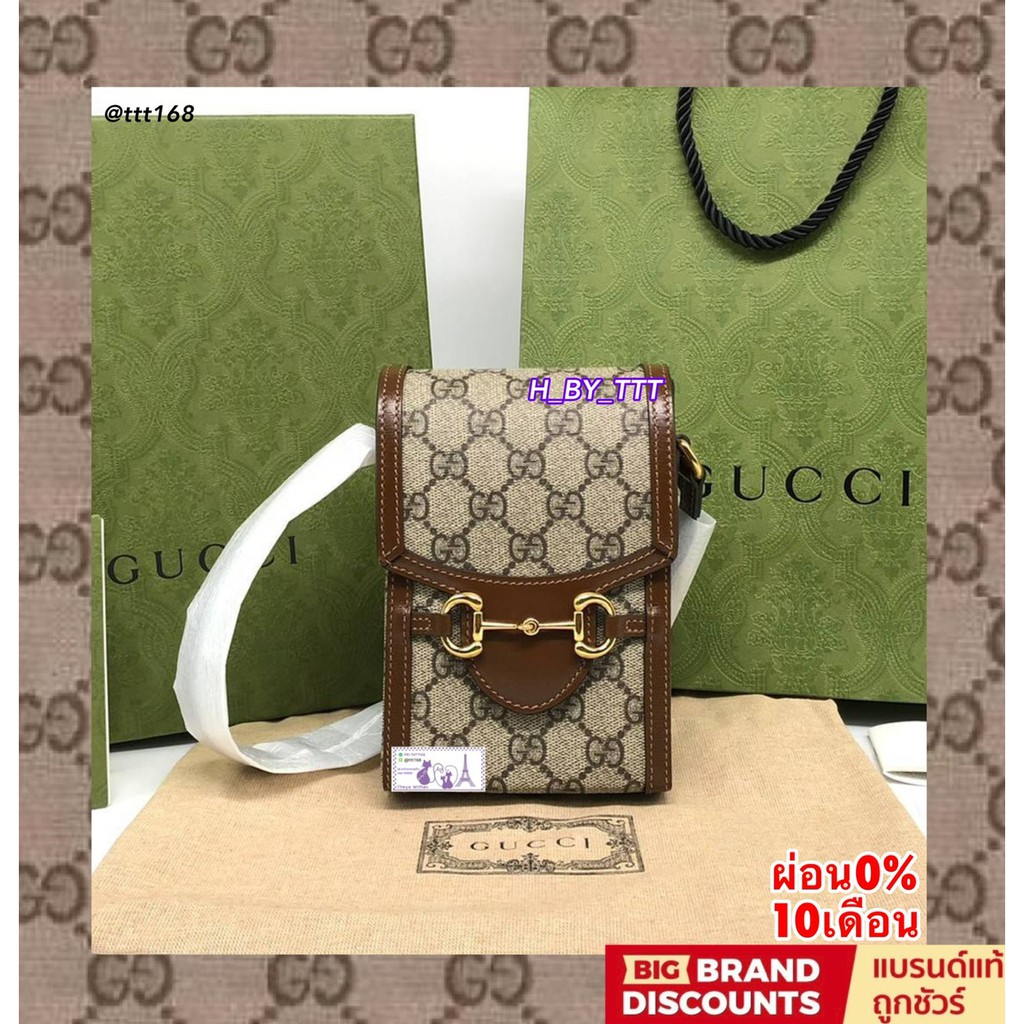 New Gucci horsebit phone bag brown ของแท้ Shopee Thailand