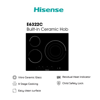 ภาพหน้าปกสินค้า[New]Hisense Built-In Ceramic Hob, 3 zones รุ่น E6322C ที่เกี่ยวข้อง