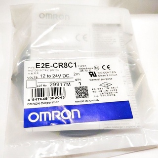 E2E-CR8C1 proximity switch 12-24VDC M4 ระยะจับ 0.8มิล ชนิด NPN NO
