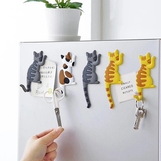 แม่เหล็กติดตู้เย็นอเนกประสงค์ลายแมวน่ารัก / แม่เหล็กตู้เย็นพร้อมตะขอแขวน / แม่เหล็กติดตู้เย็นสร้างสรรค์สำหรับตกแต่งบ้าน