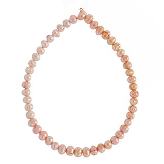 ลูกปัดมุกแท้เม็ดมุกกลม 8,9 mm - (LZ-0148 สีชมพูย้อม)