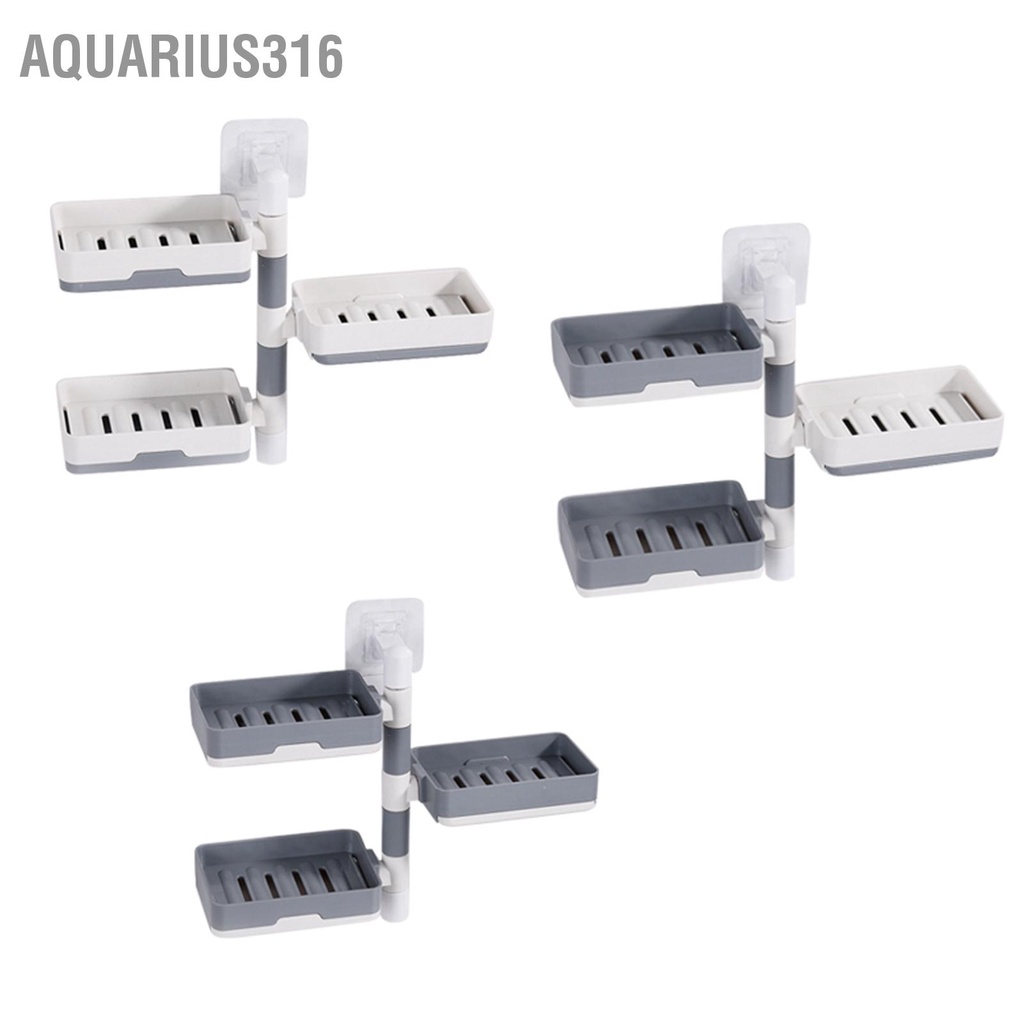 aquarius316-กล่องสบู่ติดผนัง-หมุนได้-3-ชั้น-ไม่ต้องเจาะ-สําหรับครัวเรือน