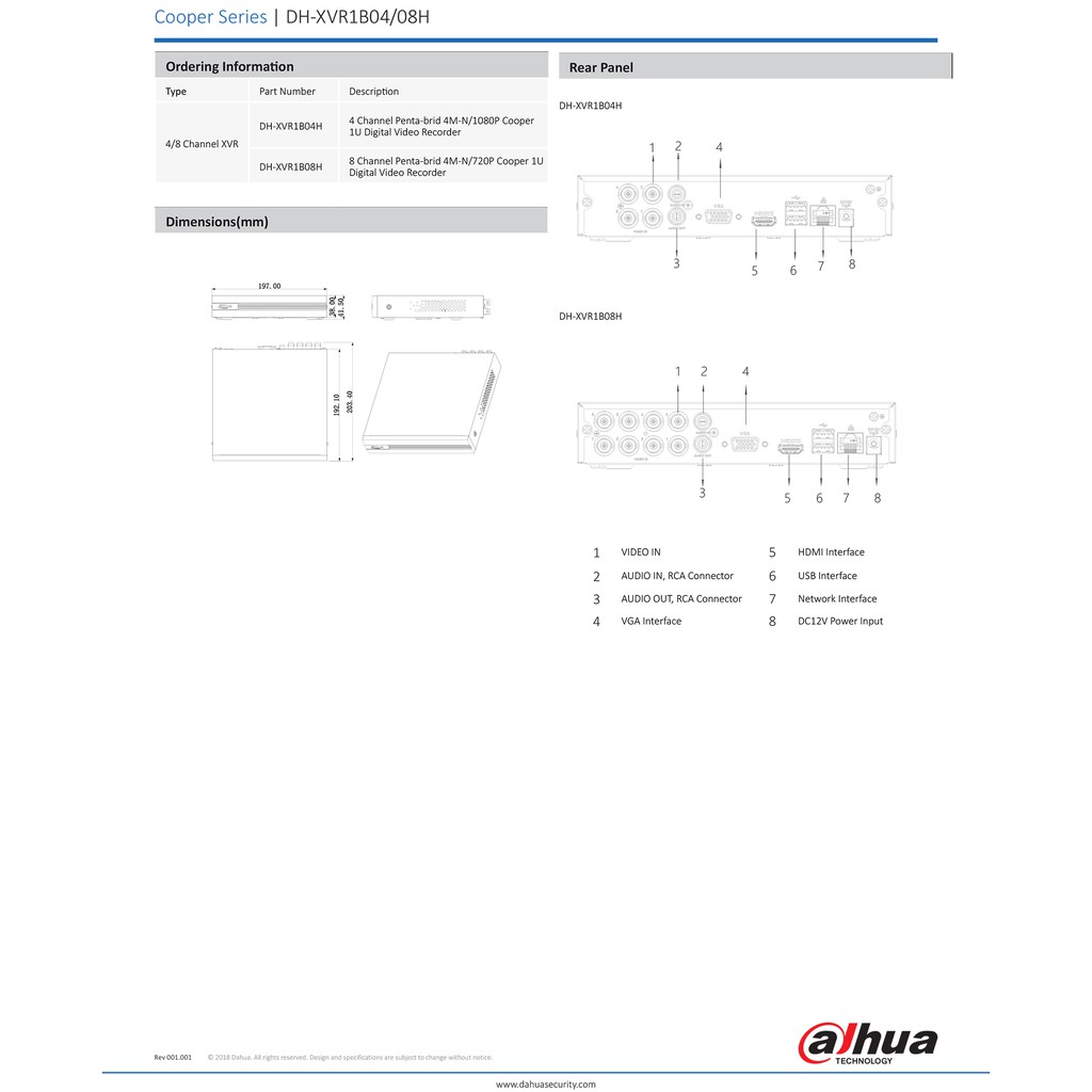 dahua-เครื่องบันทึกกล้องวงจรปิด-8ch-รุ่น-dh-xvr1b08