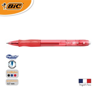 [Official Store] BIC บิ๊ก ปากกา Gel-ocity Original Clic ปากกาเจล เเบบกด หมึกแดง หัวปากกา 0.7 mm. จำนวน 1 ด้าม