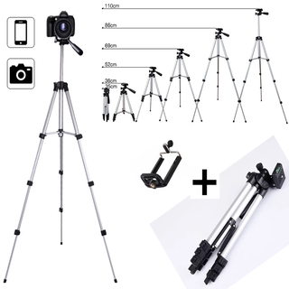 ขาตั้งกล้องเเละมือถือได้ทุกรุ่น TRIPOD TF-3110 เเถม หัวหนีบมือถือฟรี พร้อมซองใส่ขาตั้งอย่างดี