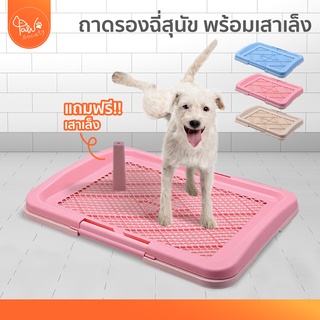 ภาพหน้าปกสินค้า[🔥ลดแรง] PawSociety ห้องน้ำสุนัข 2 ชั้น ถาดรองฉี่สุนัข ฟรี! เสาเล็ง ถอดออกได้ ถาดฝึกฉี่สุนัข dog pee tray ซึ่งคุณอาจชอบสินค้านี้