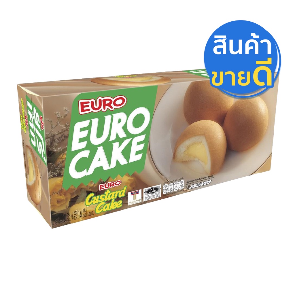 ภาพหน้าปกสินค้าEuro ฟัฟเค้กสอดไส้ ตรายูโร่ 144g (เลือกรสได้)-ครีมมาร์เบิ้ลช็อก