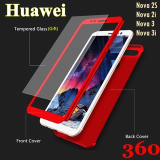 Huawei Nova 2S,Nova 2i,Nova 3,Nova 3i,360 Full Cover Case +Tempered Glass