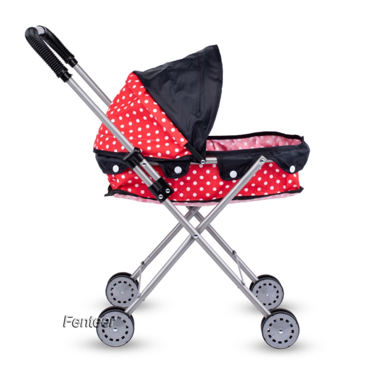 fenteer-mini-plastic-dotted-baby-doll-stroller-trolley-kids-pretend-play-toys