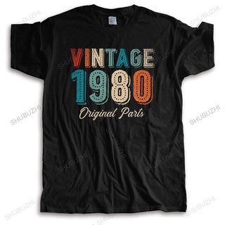 [S-5XL] เสื้อยืดแขนสั้น ผ้าฝ้ายแท้ ลาย 1980 สไตล์วินเทจ ของขวัญวันเกิด 40 ปี สําหรับผู้ชาย 40 ปี