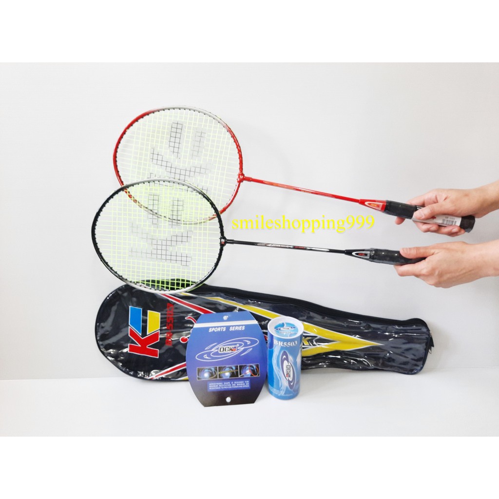 ภาพหน้าปกสินค้าไม้แบด แพ็คคู่+ลูกขนไก่ Badminton racket ไม้ตีแบด ไม้แบดมินตัน OGK จากร้าน smileshopping999 บน Shopee