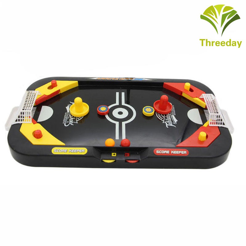 ภาพหน้าปกสินค้า3D 2 In 1 Mini Hockey Soccer Game Arcade Style Ice Hockey Table Play Family Interactive Sports Kids