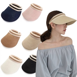 ภาพขนาดย่อของสินค้าหมวกสานคาดผมผู้หญิง หมวกผู้ใหญ่ ครึ่งหัว หมวกปีก สไตล์เกาหลี หมวกกันแดดเปิดหัว หมวก เกาหลี