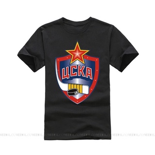 เสื้อยืดสีขาวเสื้อยืด พิมพ์ลาย CSKA Moscow Lycra 11024 สไตล์เรโทร คุณภาพสูง สําหรับผู้ชาย 956125S-4XL