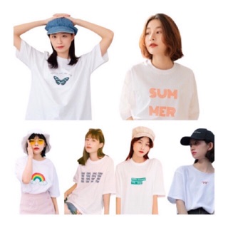 AMITY - 📮All in White : เสื้อยืดสีขาว Oversize 20 แบบ  เสื้อสีขาว เสื้อยืด