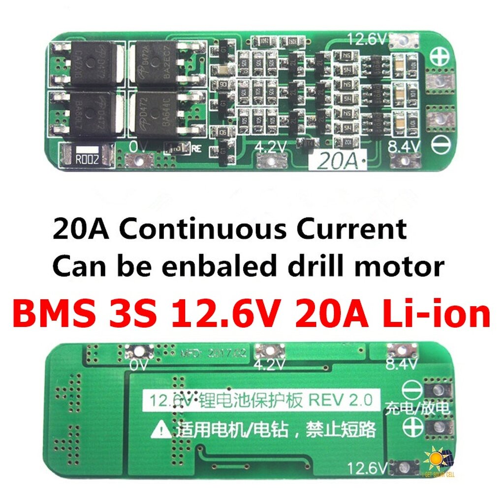 3S 12.6V 20A Li-ion Lithium Battery PCB BMS Protection Board วงจร ...