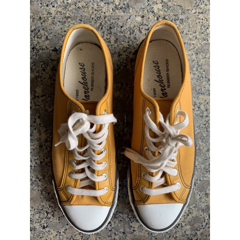 รองเท้า WAREHOUSE: 3200 LOW CUT CANVAS SNEAKER MUSTARD มีไซส์ 8