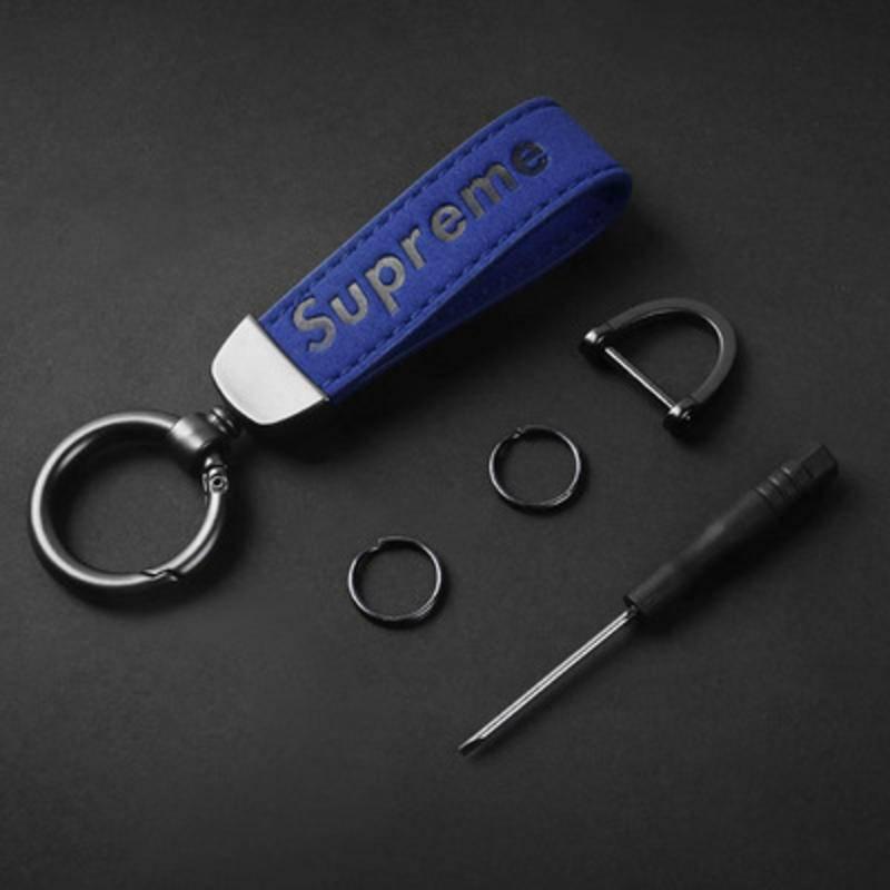 Fashion brand car key ring pendant suede creative personal cute men's ...
