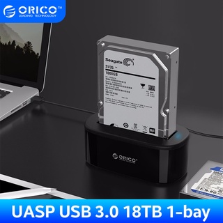 สินค้า ORICO 6218US3 UASP 2.5/3.5นิ้ว Hard Drive Docking Station USB3.0 18TB Single-bay HDD Enclosure อุปกรณ์เสริมคอมพิวเตอร์