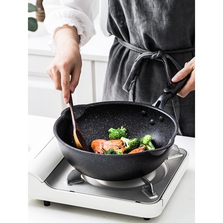 ✴Household Non-Stick Pan Dual-Purpose Gas Induction Cooker Wok Kitchen Essentials Multifunctional Frying With