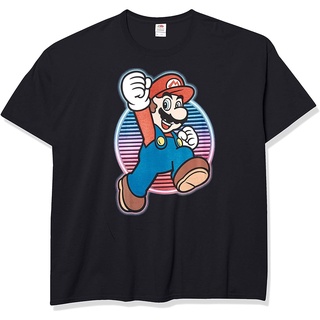 【🔥🔥】100%cotton เสื้อ ยืด ผ้า มัด ย้อม Nintendo Mens Super Mario Neon Power Jump Hero T-Shirt men เสื้อ ยืด ผู้ชาย คอก